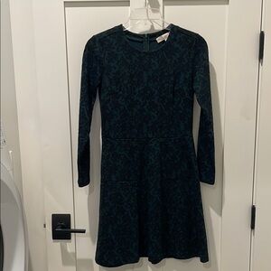LOFT Dark Teal Long Sleeve Dress